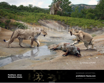 Arctodus simus & Panthera atrox image buy Uchytel